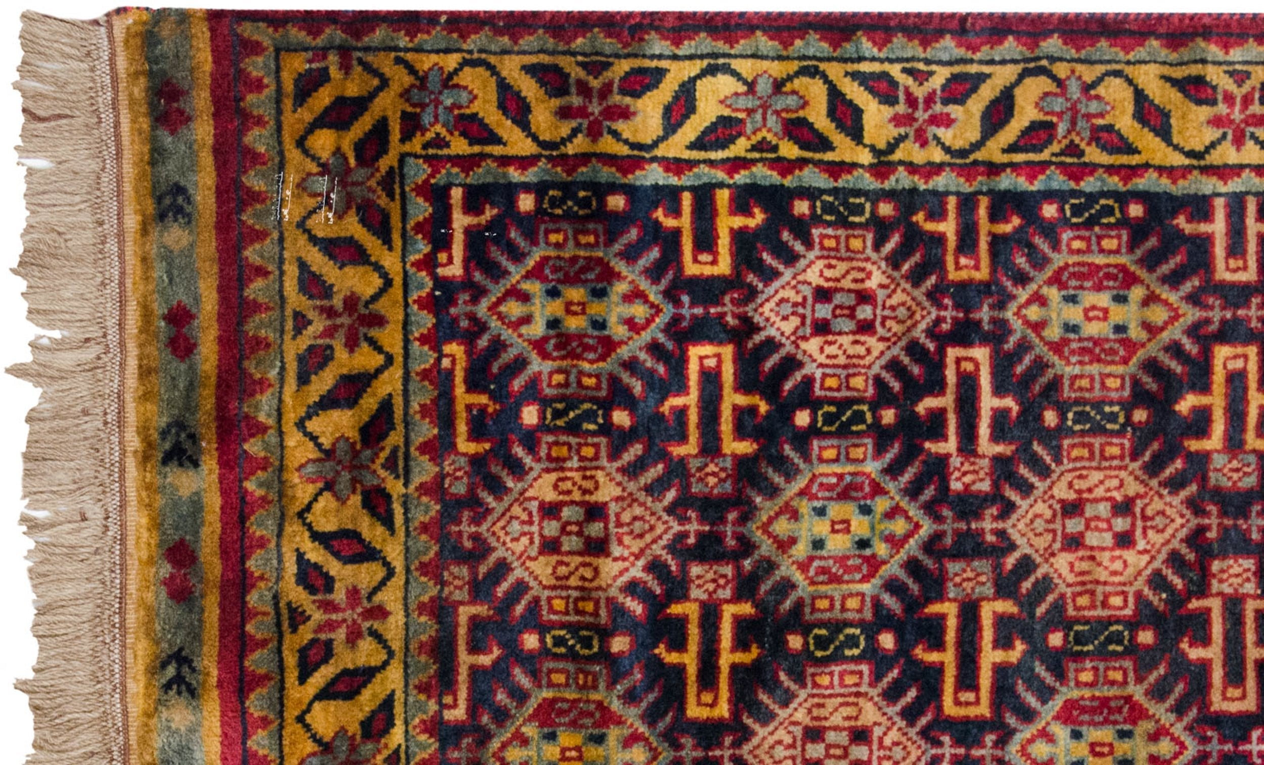 3x5 Vintage Indian Caucasian Design Rug