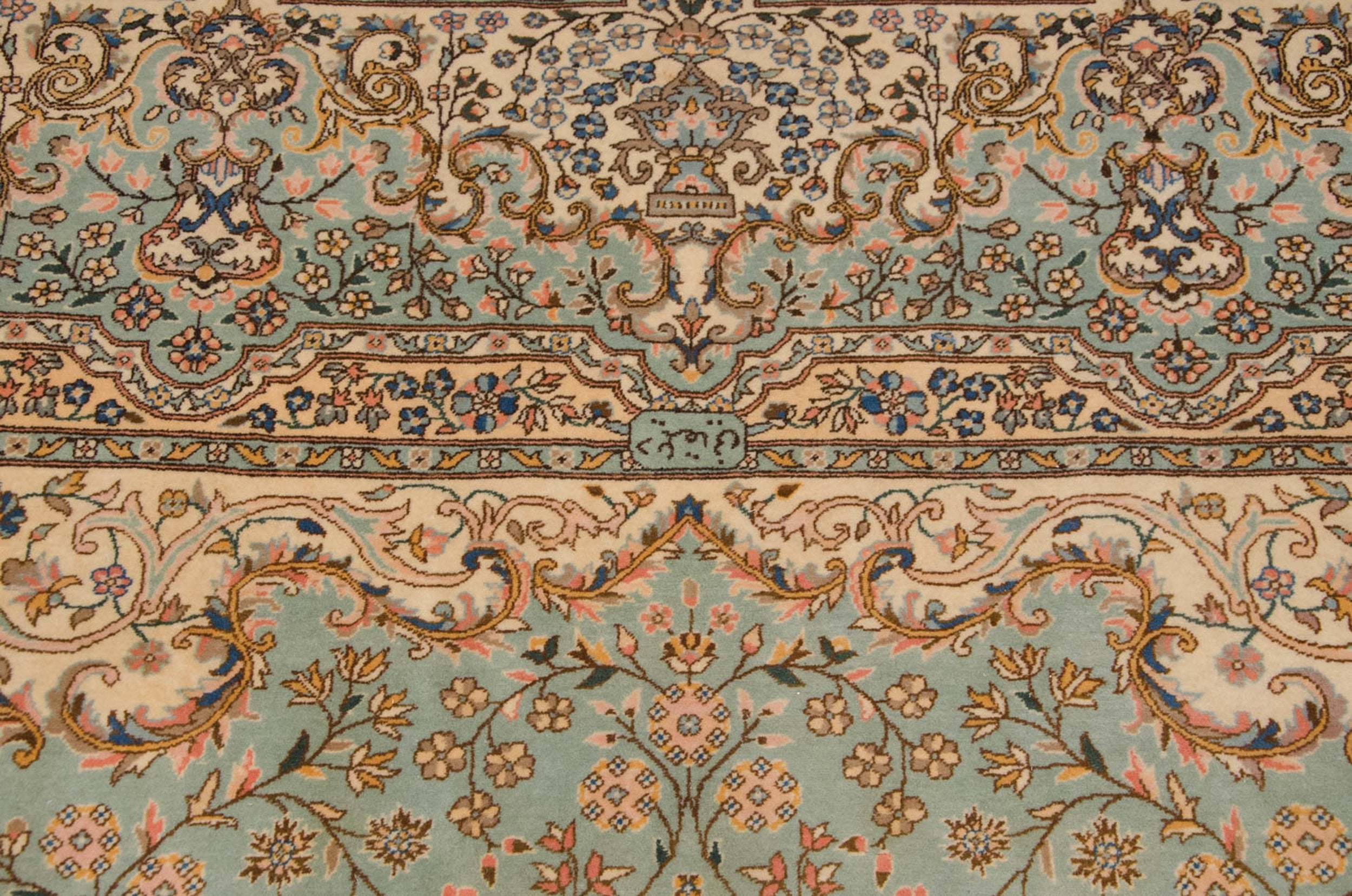 12x14 Vintage Fine Bulgarian Kerman Design Square Carpet