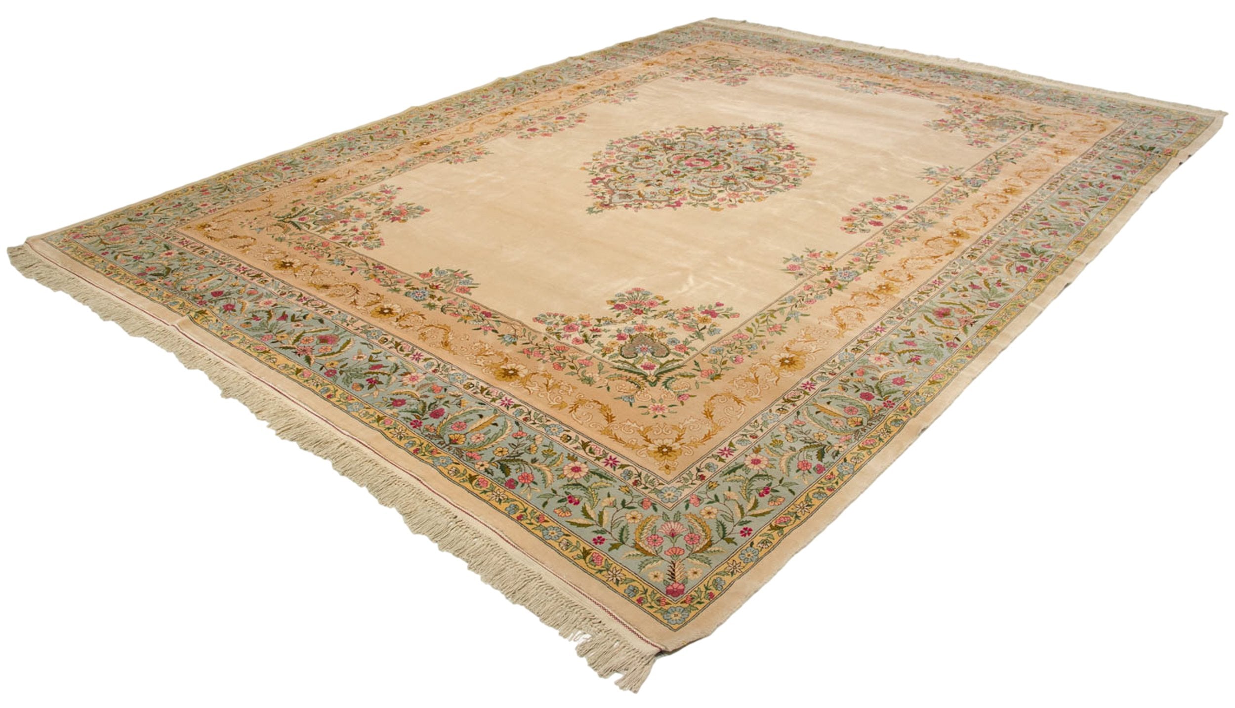 10x13 Vintage Fine Bulgarian Kerman Design Carpet