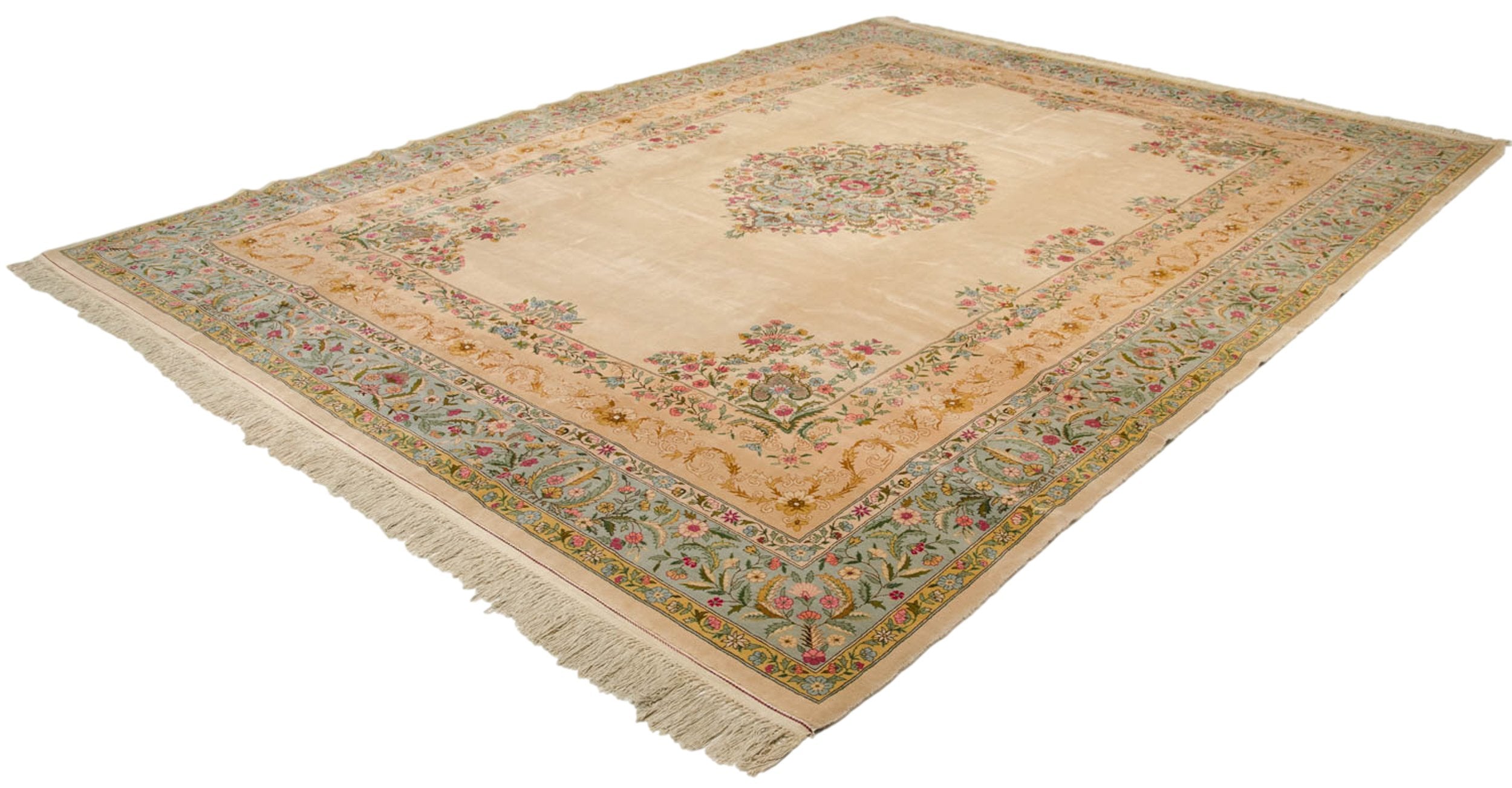 10x13 Vintage Fine Bulgarian Kerman Design Carpet