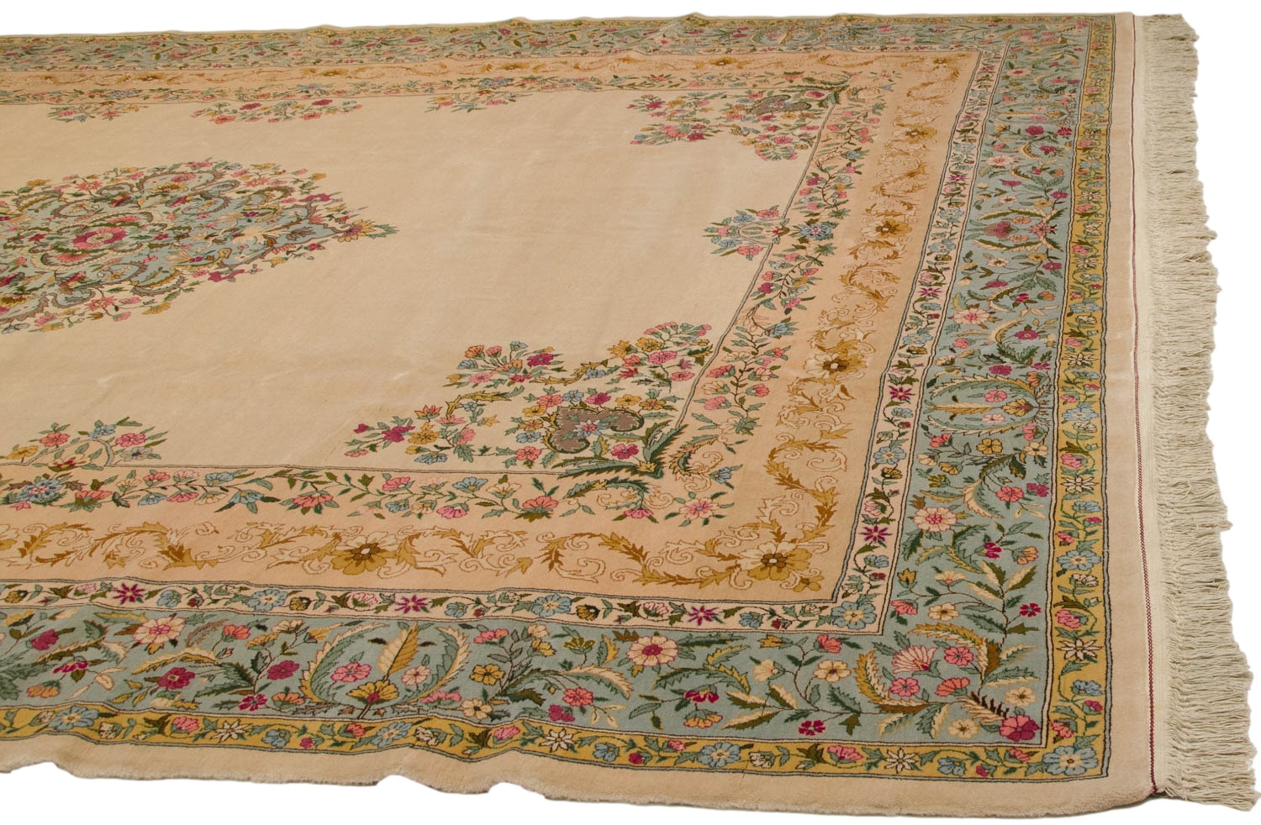 10x13 Vintage Fine Bulgarian Kerman Design Carpet