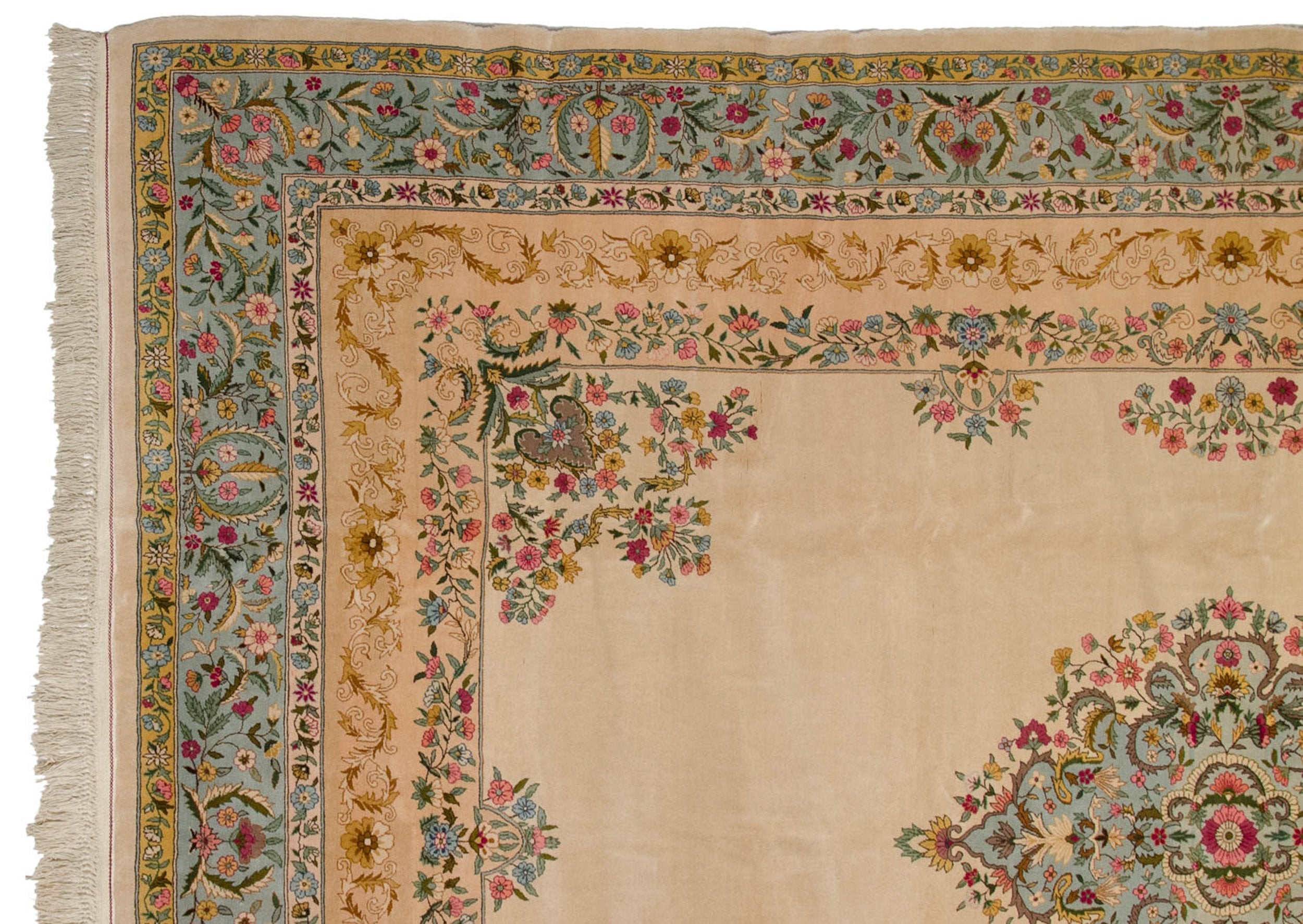 10x13 Vintage Fine Bulgarian Kerman Design Carpet