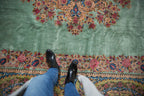 9.5x13.5 Vintage Kerman Carpet