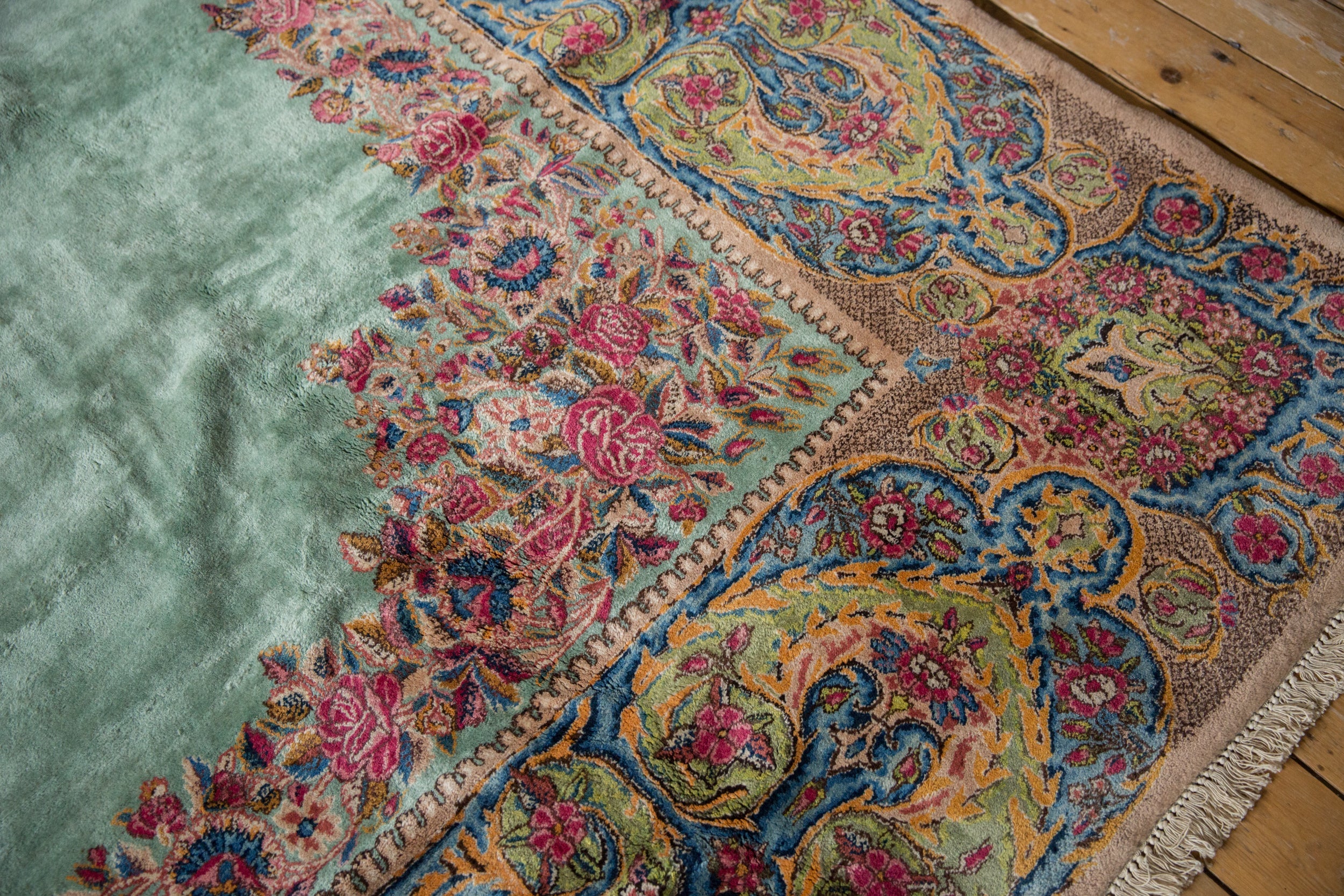 9.5x13.5 Vintage Kerman Carpet