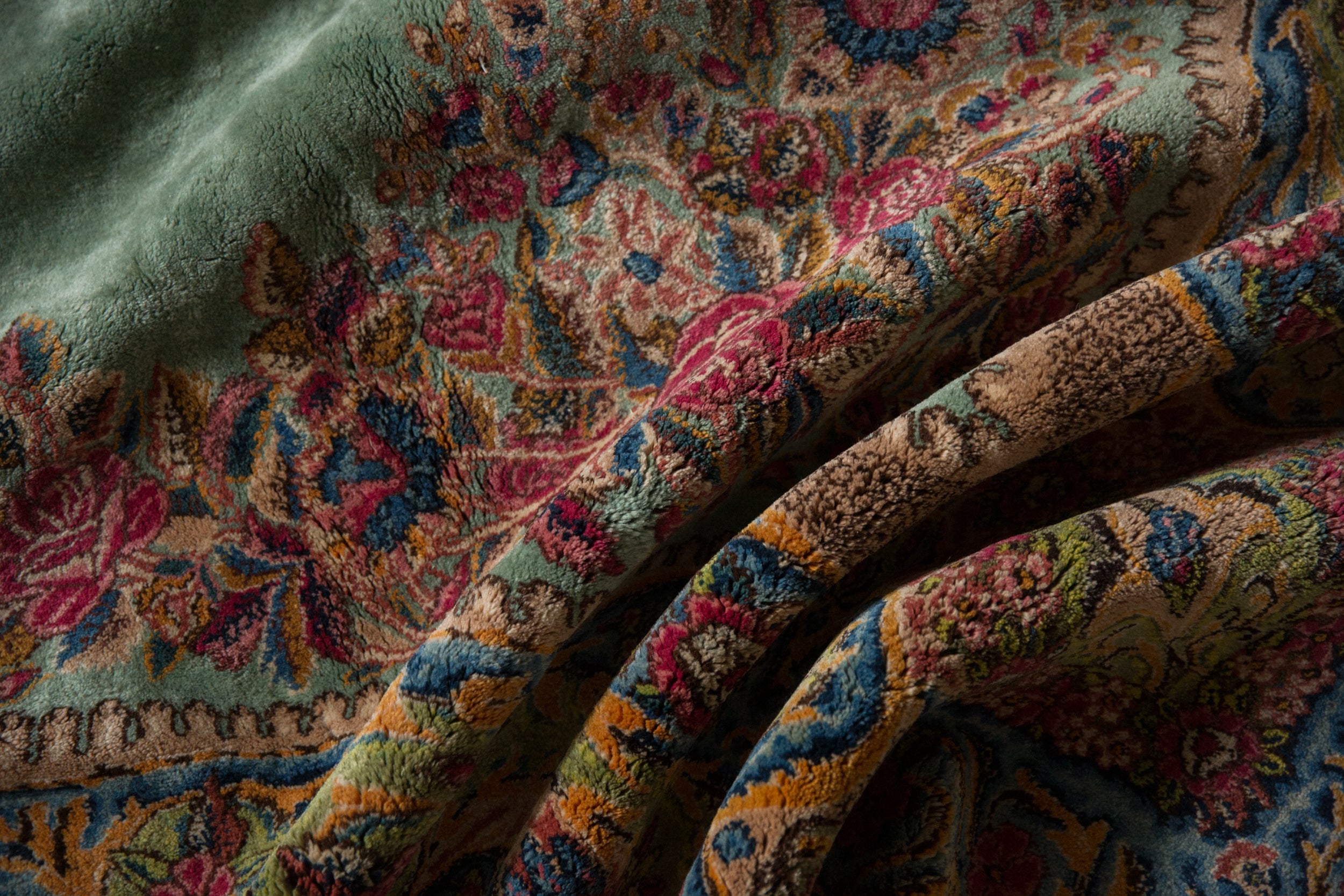 9.5x13.5 Vintage Kerman Carpet