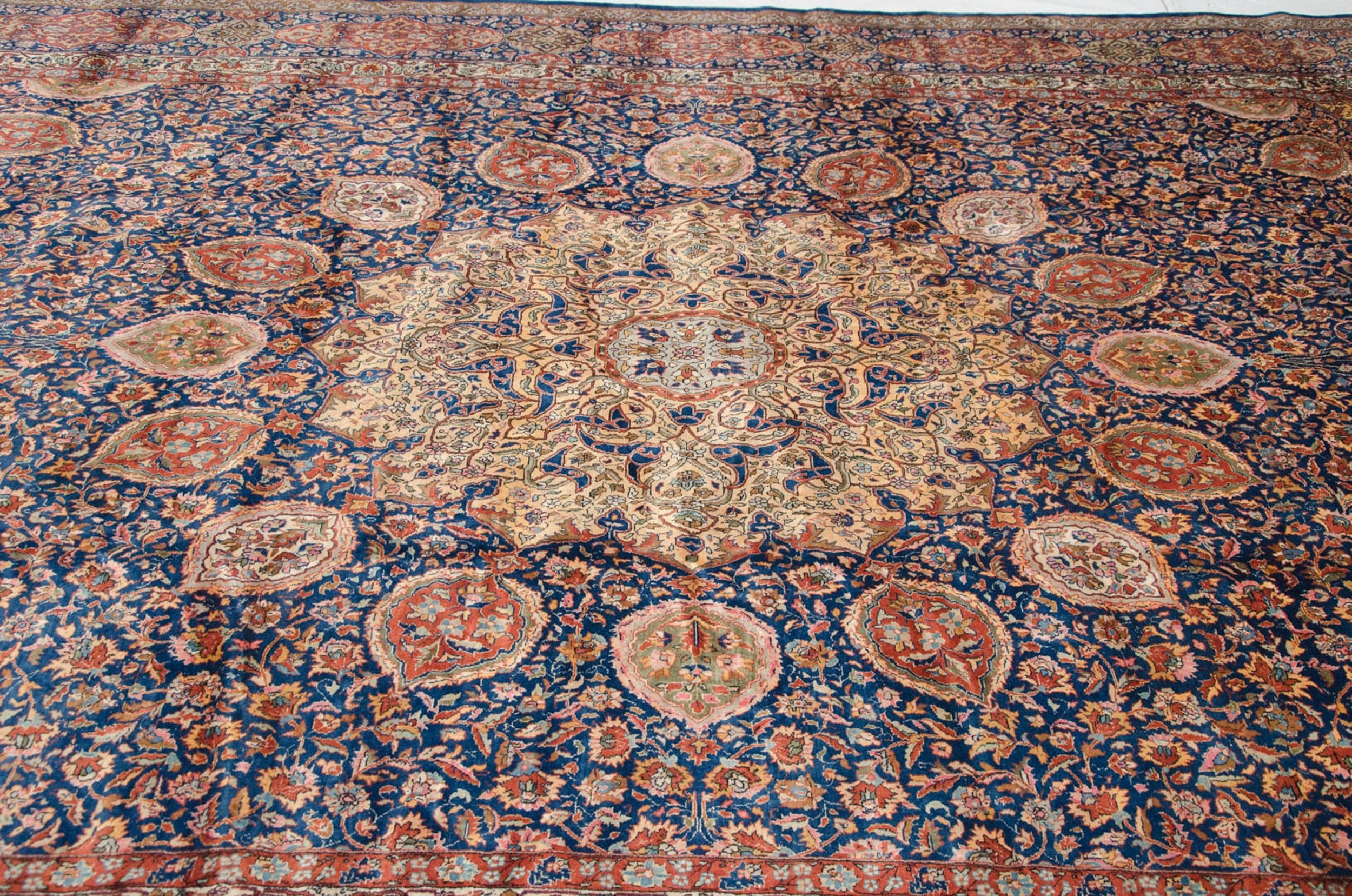 10x16.5 Vintage Fine Pakistani Ardebil Design Carpet