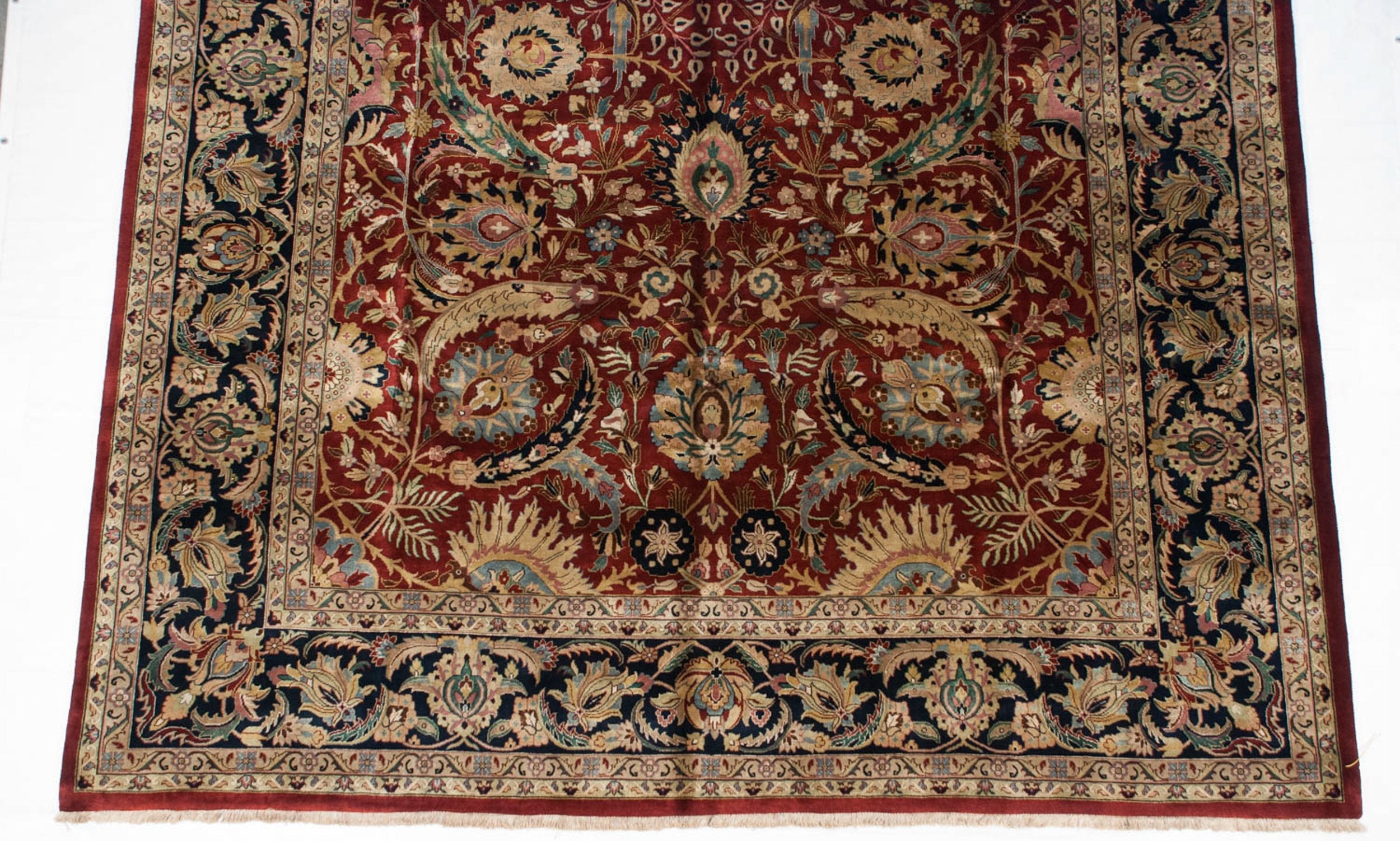 12x15 Vintage Indian Isfahan Design Carpet