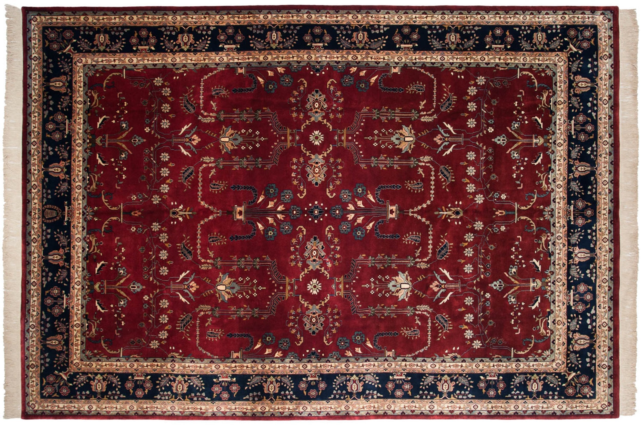 9.5x14 Fine Indian Mohajeran Sarouk Design Carpet