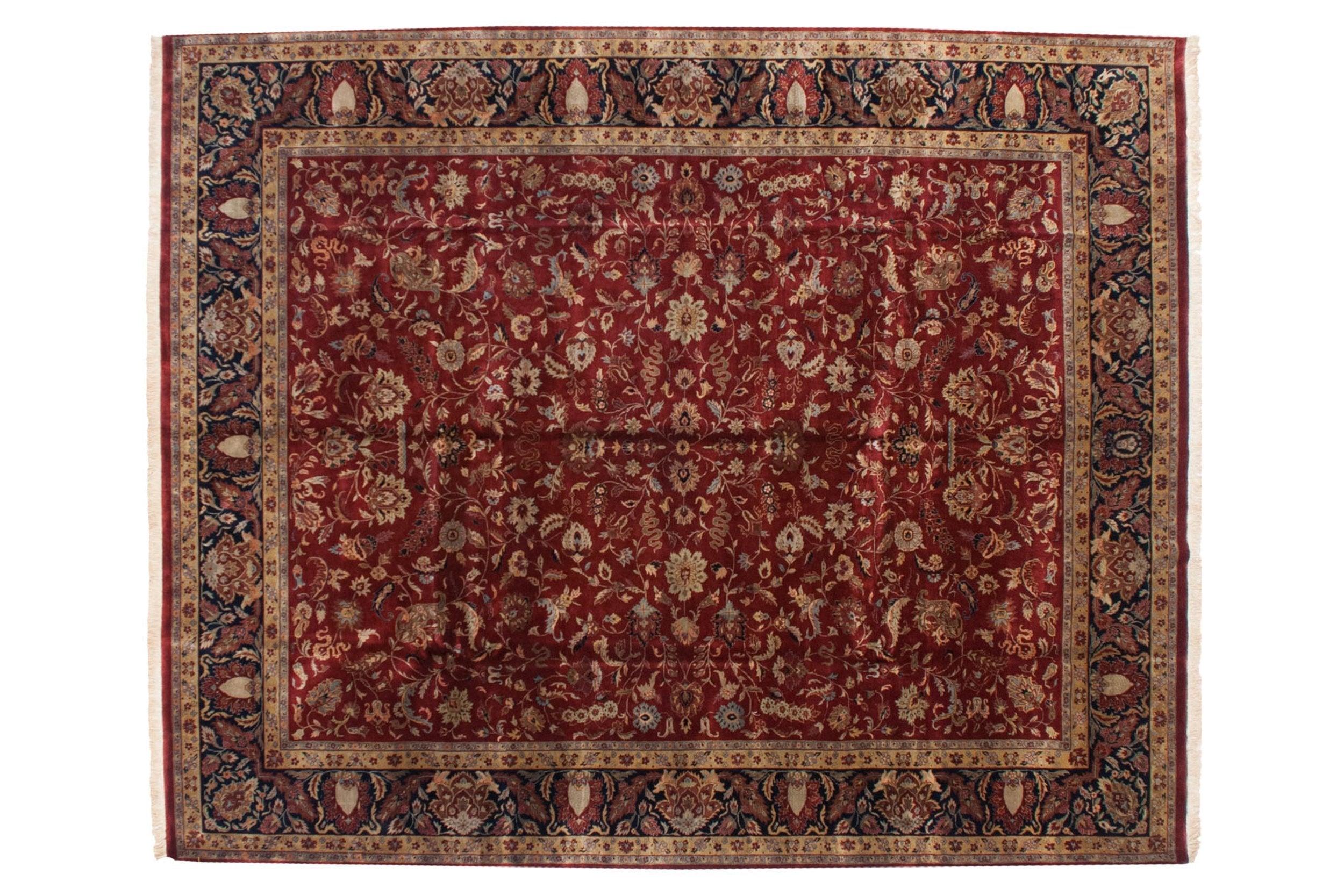 11.5x15 Fine Indian Mohajeran Sarouk Design Carpet