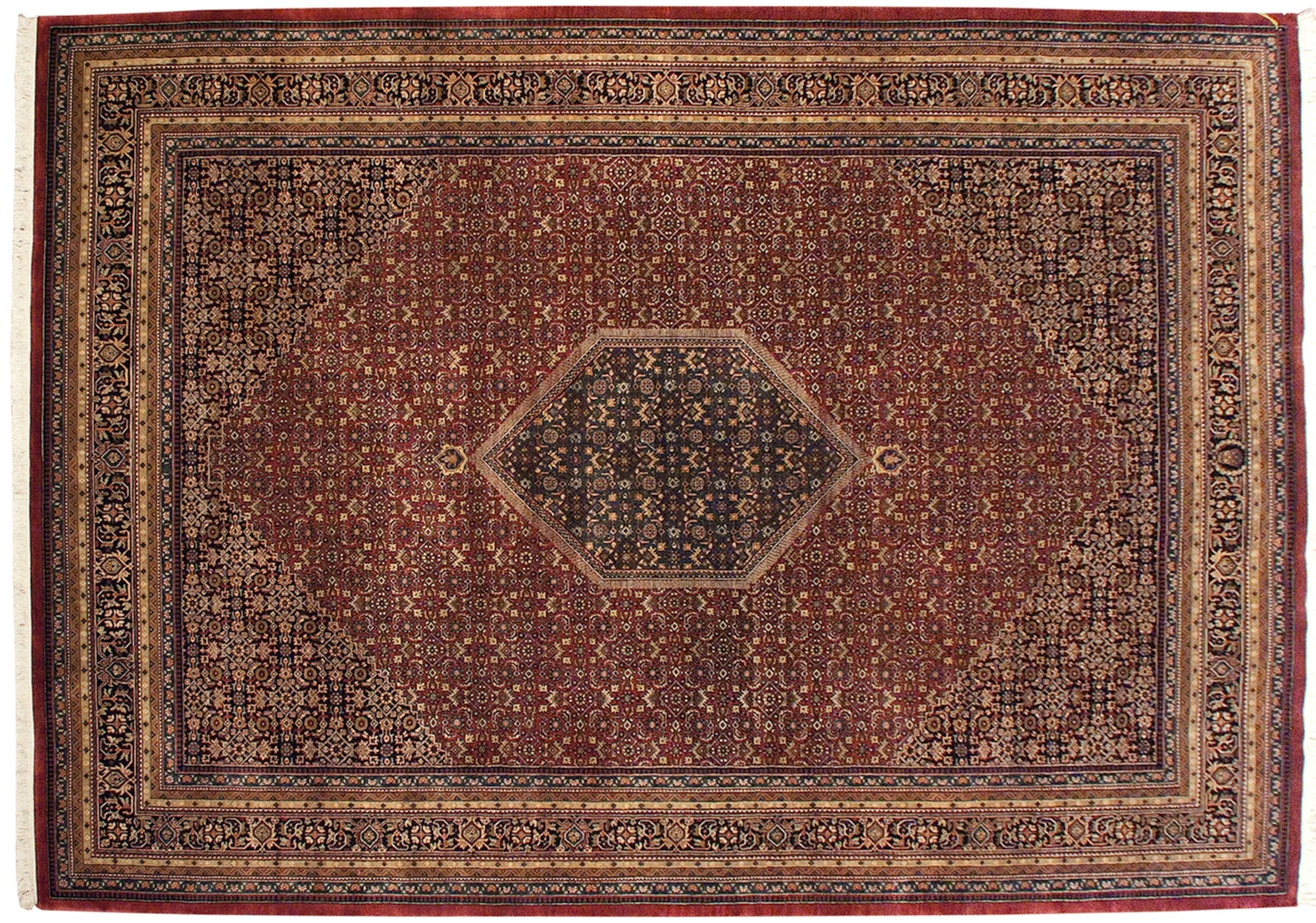 9.5x14 Fine Indian Bijar Design Carpet