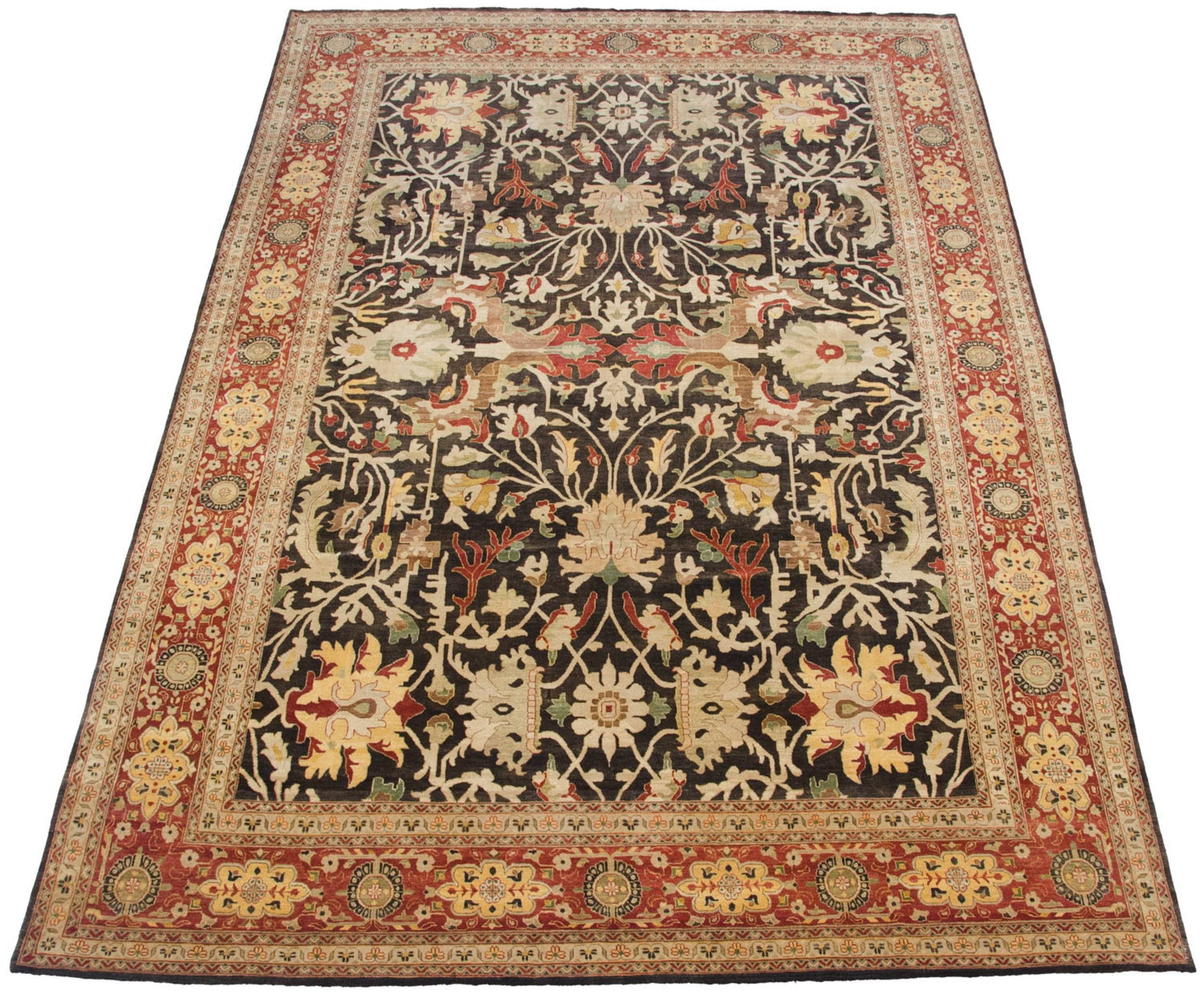 9.5x14.5 Fine Indian Serapi Design Carpet