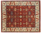 8x10 Vintage Indian Heriz Design Carpet