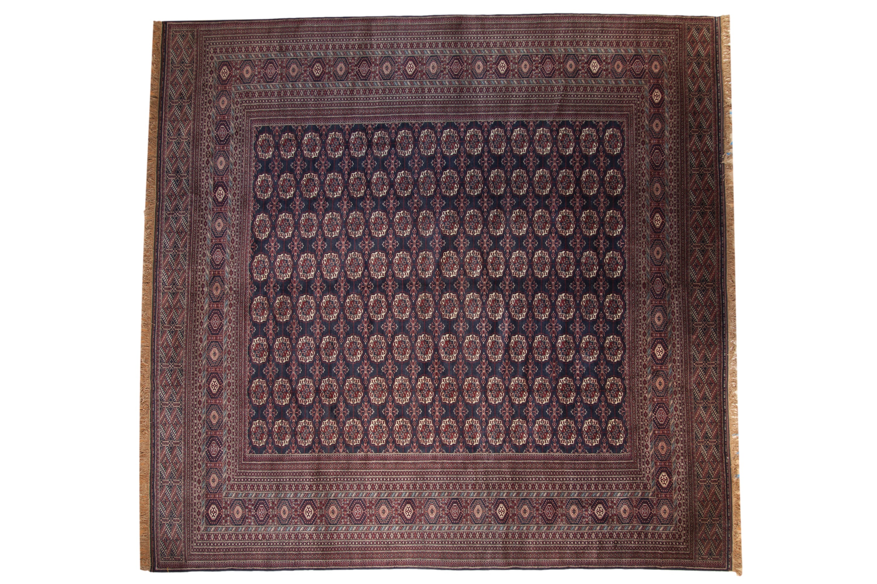 12x12.5 Vintage Fine Bokhara Square Carpet