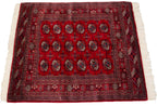 4x4.5 Vintage Fine Bokhara Square Rug