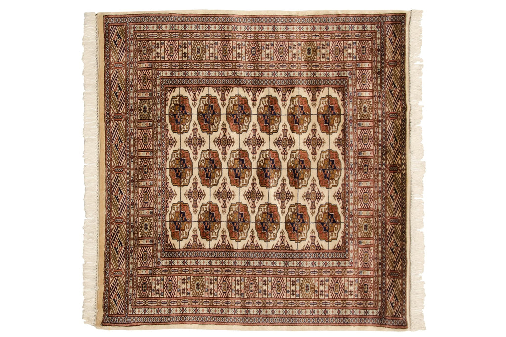5x5 Vintage Fine Bokhara Square Rug