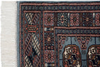2.5x3 Vintage Fine Bokhara Square Rug