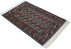 2.5x3 Vintage Fine Bokhara Square Rug