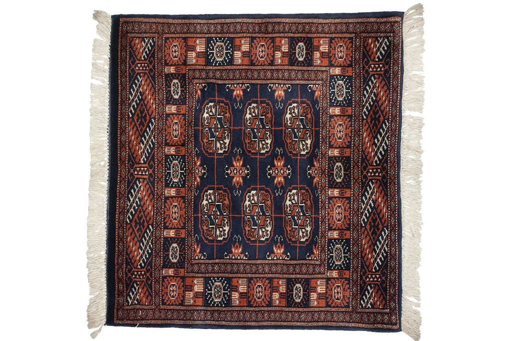 2.5x2.5 Vintage Fine Bokhara Square Rug Mat