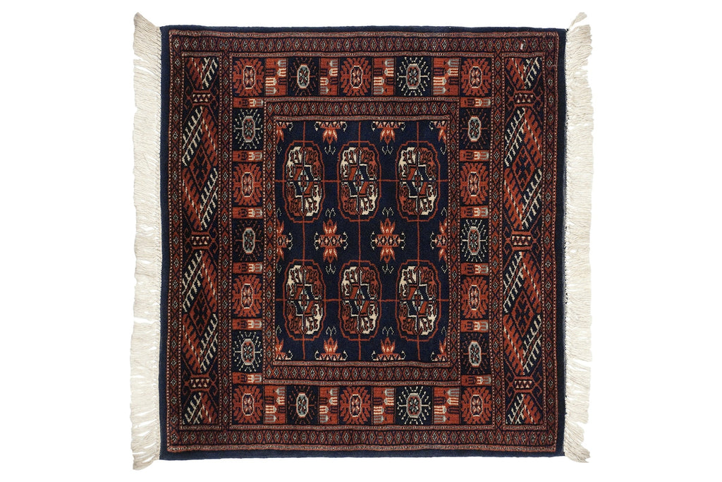 2.5x2.5 Vintage Fine Bokhara Square Rug Mat