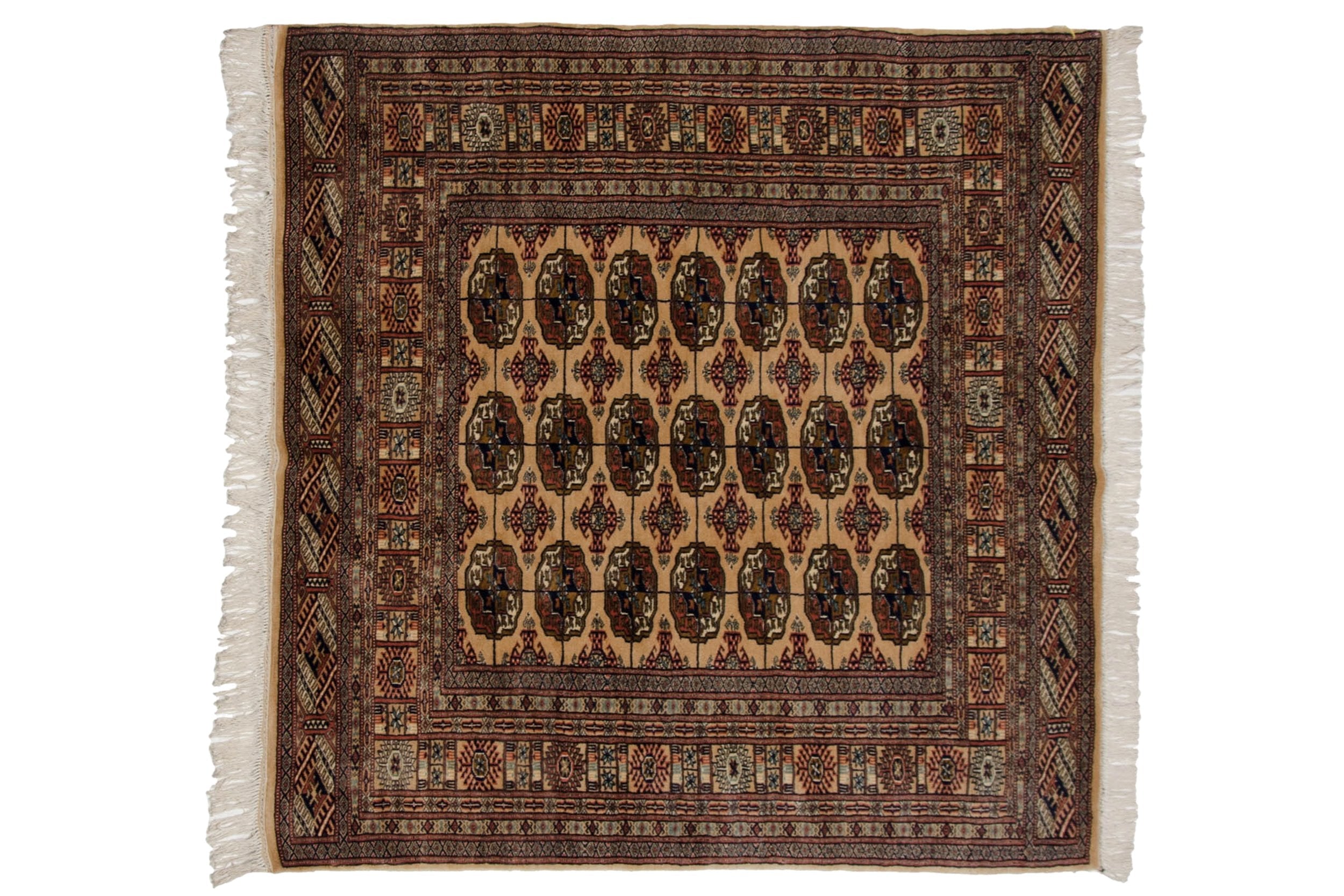 5x5.5 Vintage Fine Bokhara Square Rug