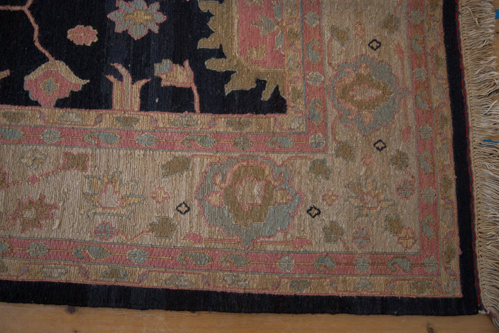 9x12 Vintage Tea Washed Indian Sultanabad Soumac Design Carpet