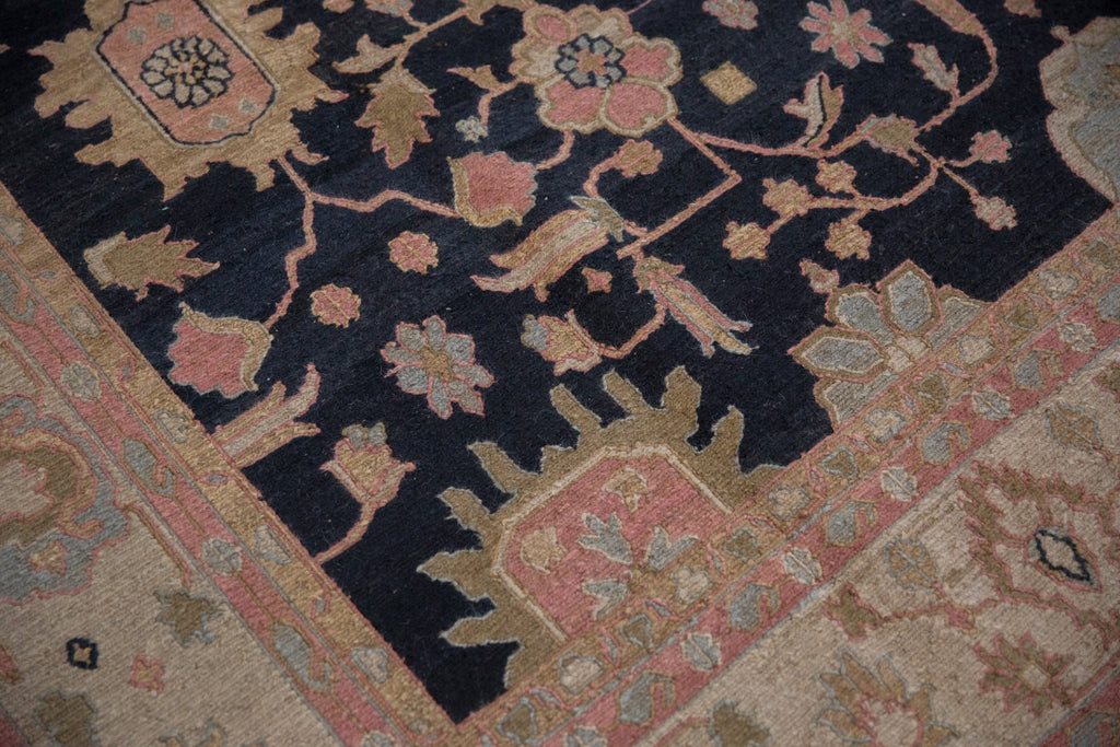 9x12 Vintage Tea Washed Indian Sultanabad Soumac Design Carpet