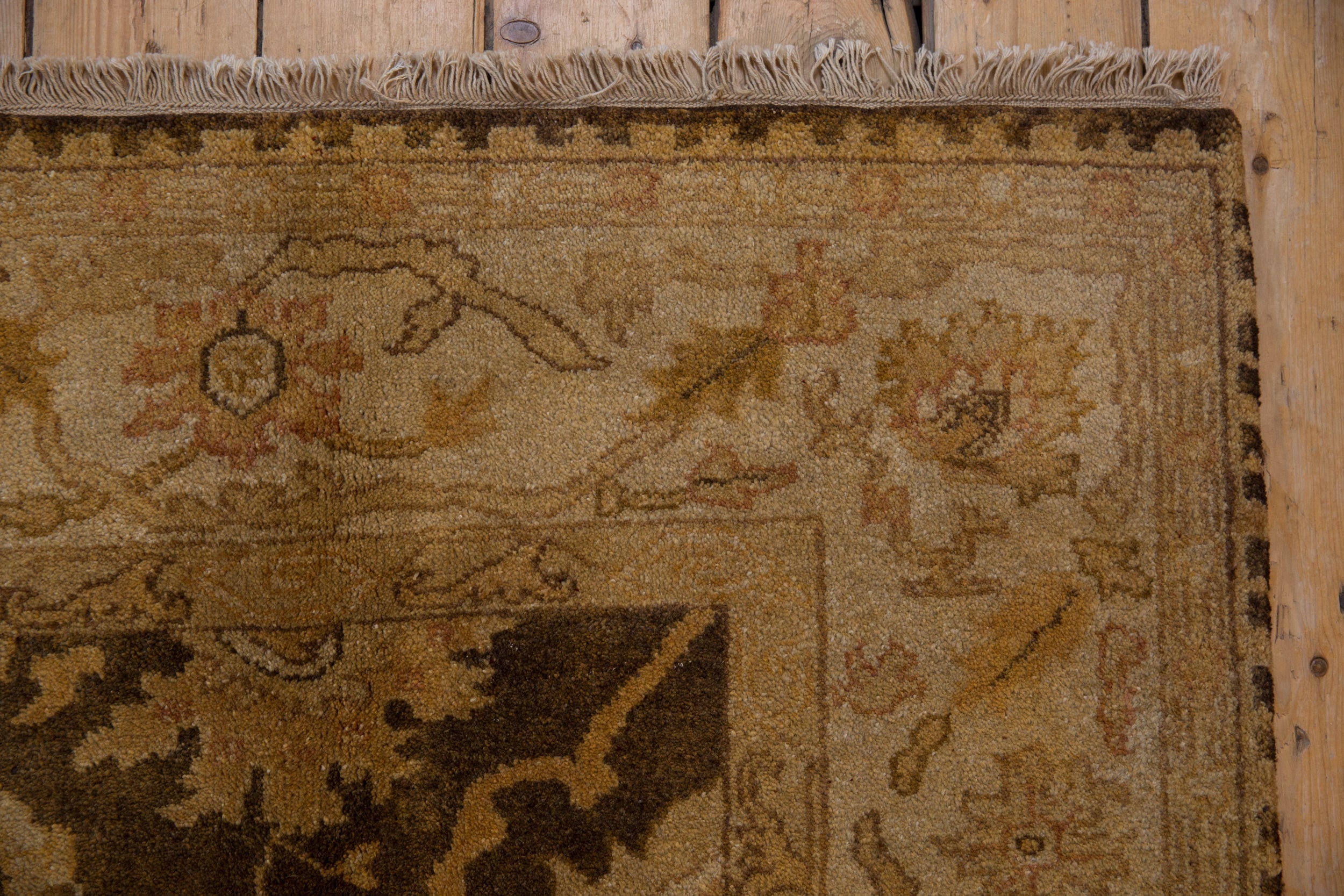 6x9.5 Gold Wash Indian Oushak Design Carpet