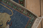 2x2.5 Vintage Pictorial Armenian Hunting Scene Design Square Rug Mat