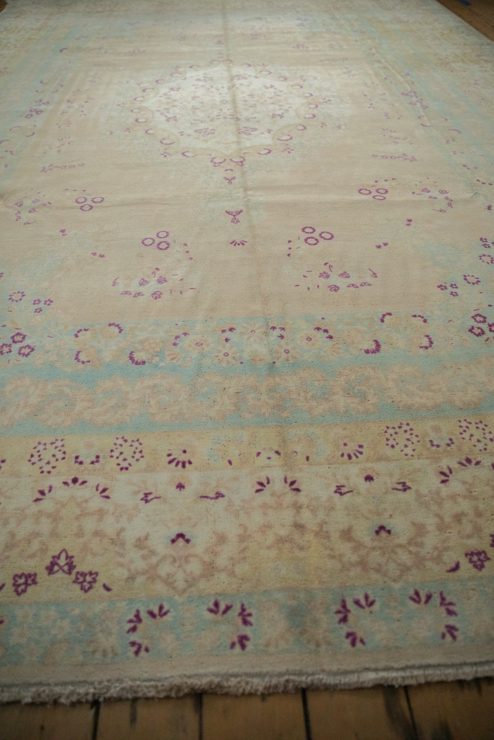 10x14 Vintage Distressed Bulgarian Kerman Design Carpet