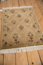 2x3 Vintage Contemporary Indian Savonnerie Design Rug Mat