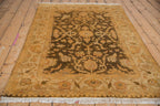 4x6 Vintage Gold Wash Indian Oushak Design Rug