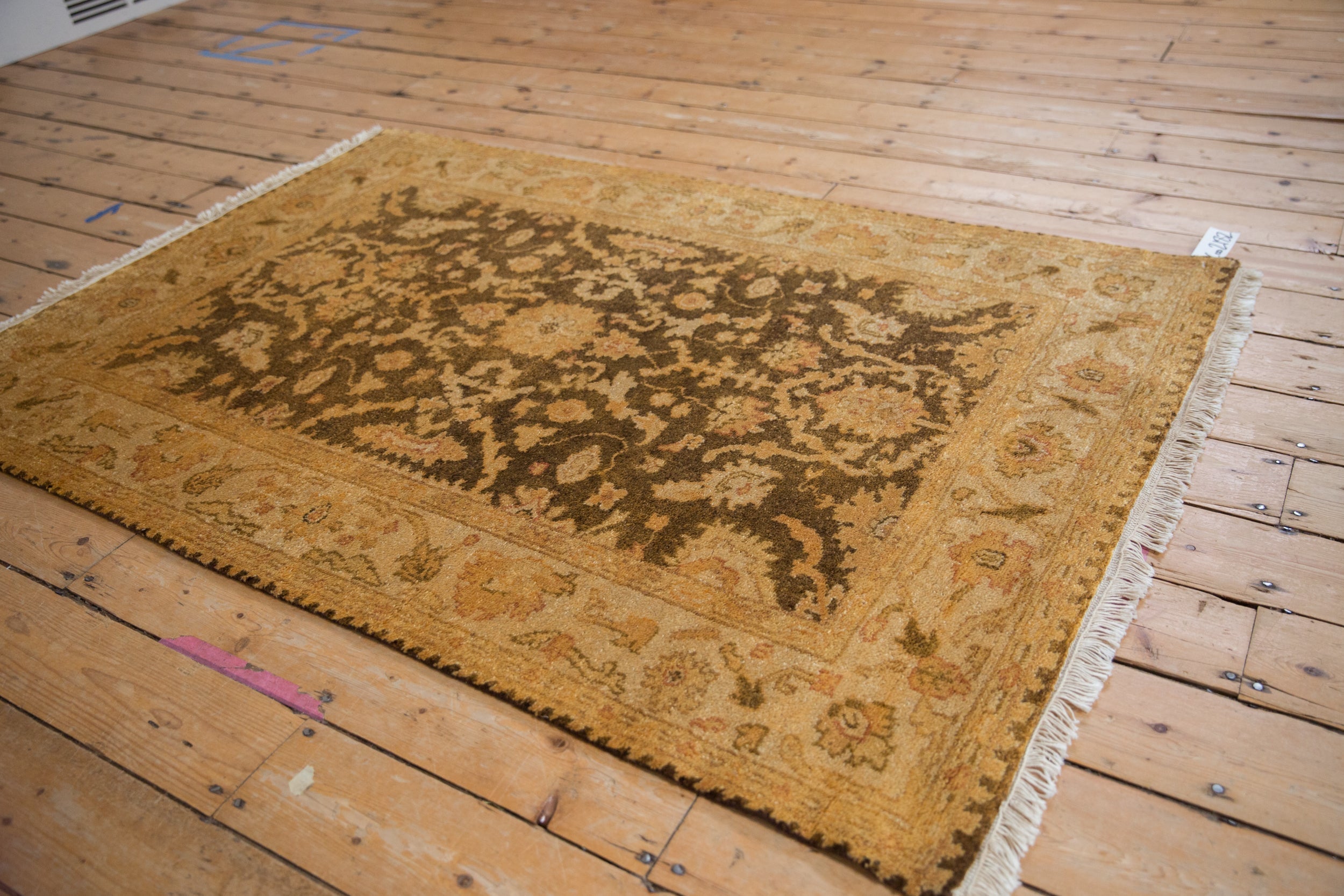 4x6 Vintage Gold Wash Indian Oushak Design Rug