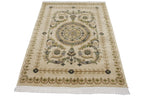 4x6 Vintage Indian Savonnerie Design Rug