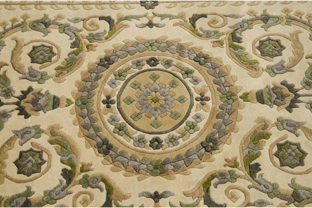 4x6 Vintage Indian Savonnerie Design Rug