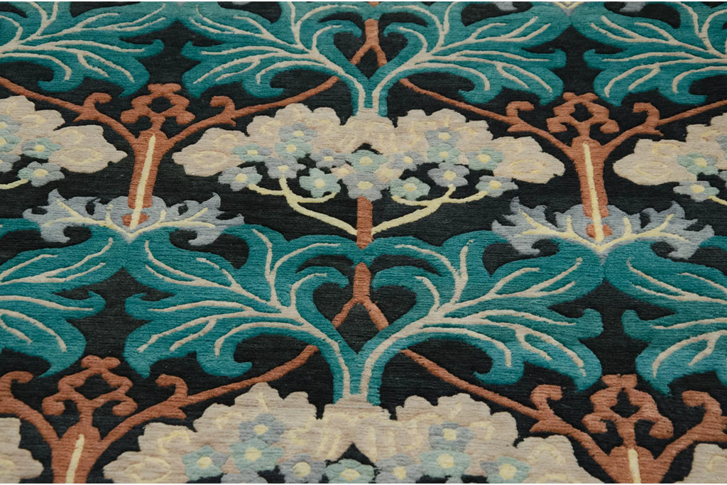 6x9 Vintage Indian William Morris Design Carpet