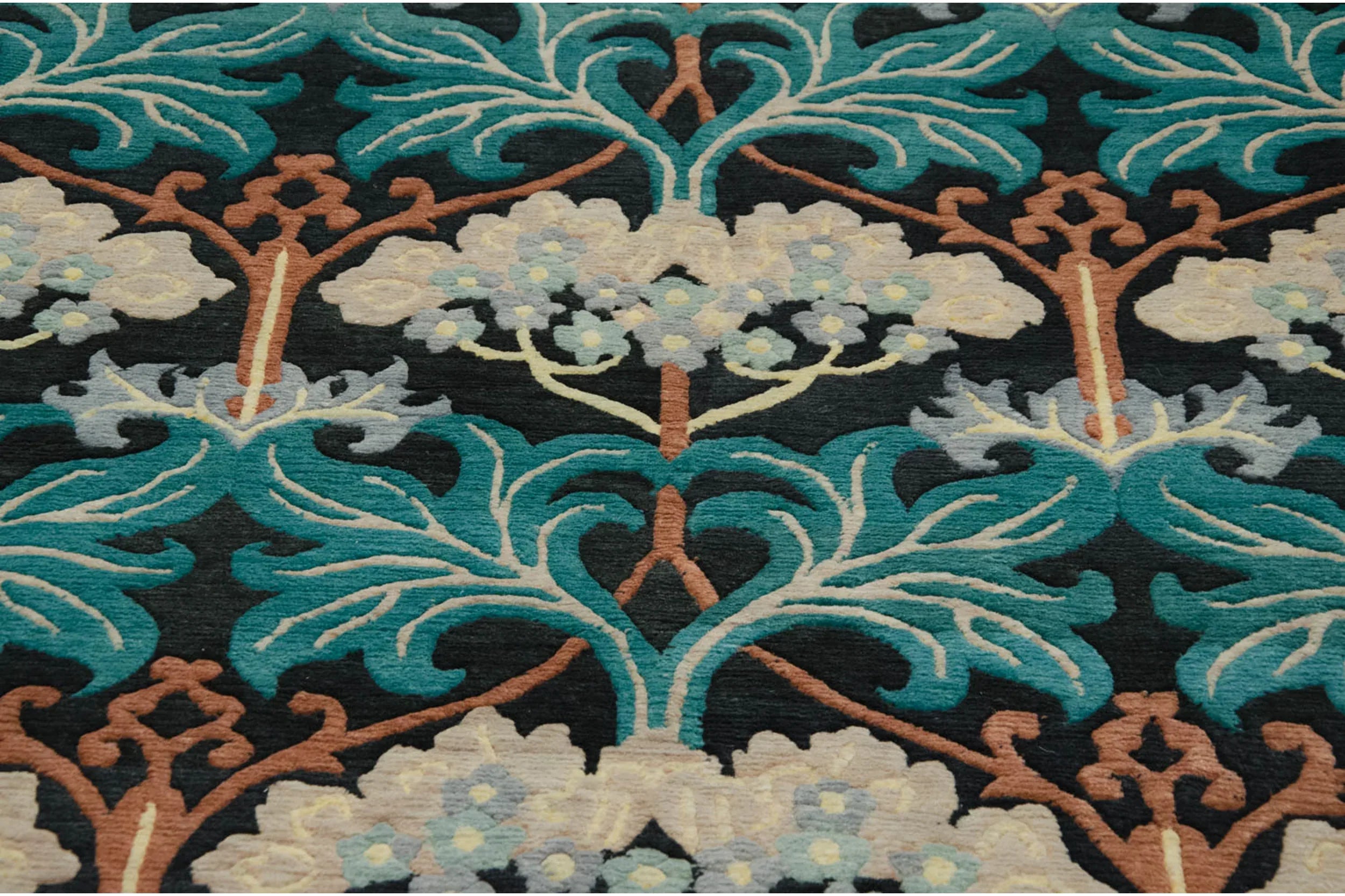 6x9 Vintage Indian William Morris Design Carpet