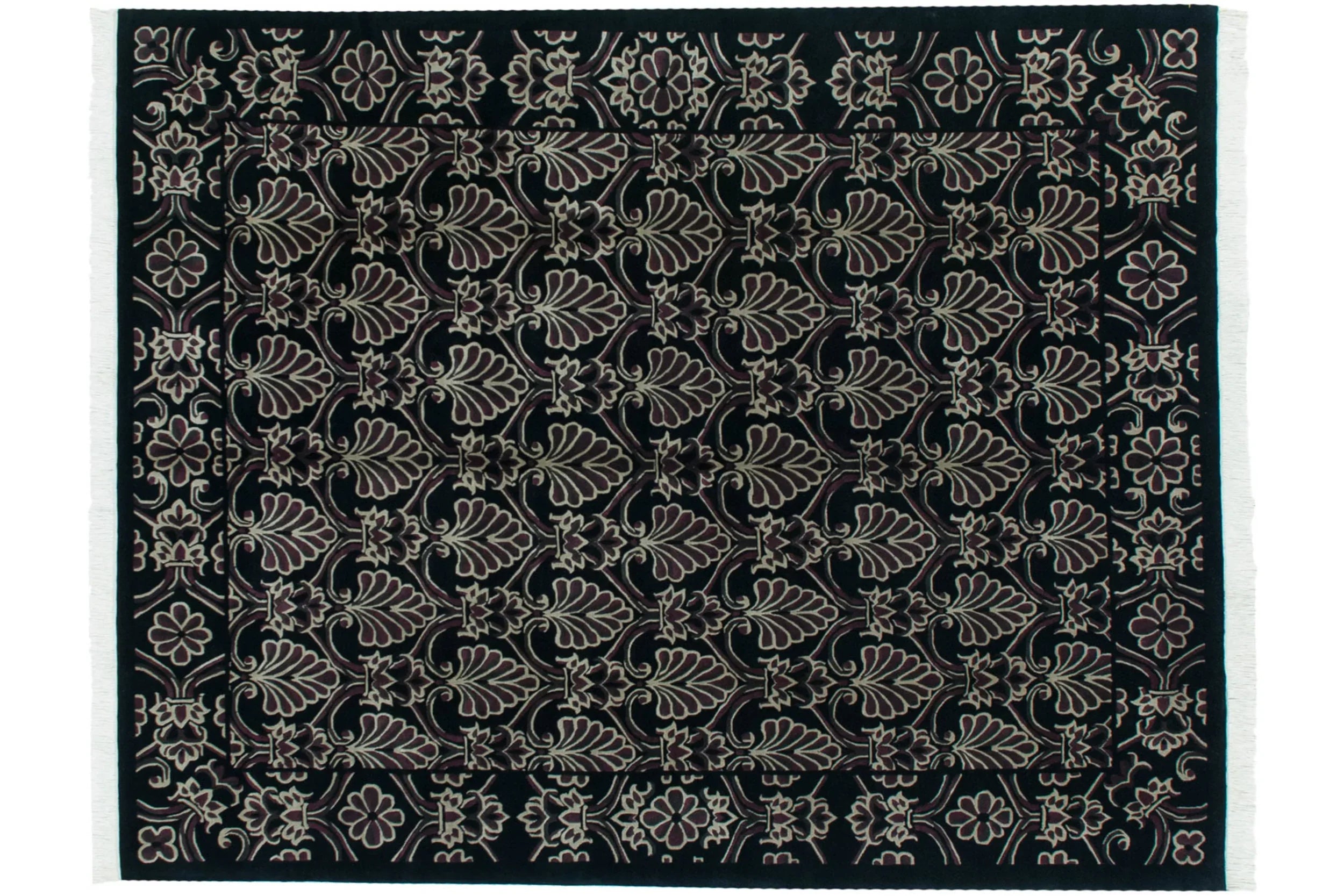 7.5x10 Vintage Indian Damask Design Carpet