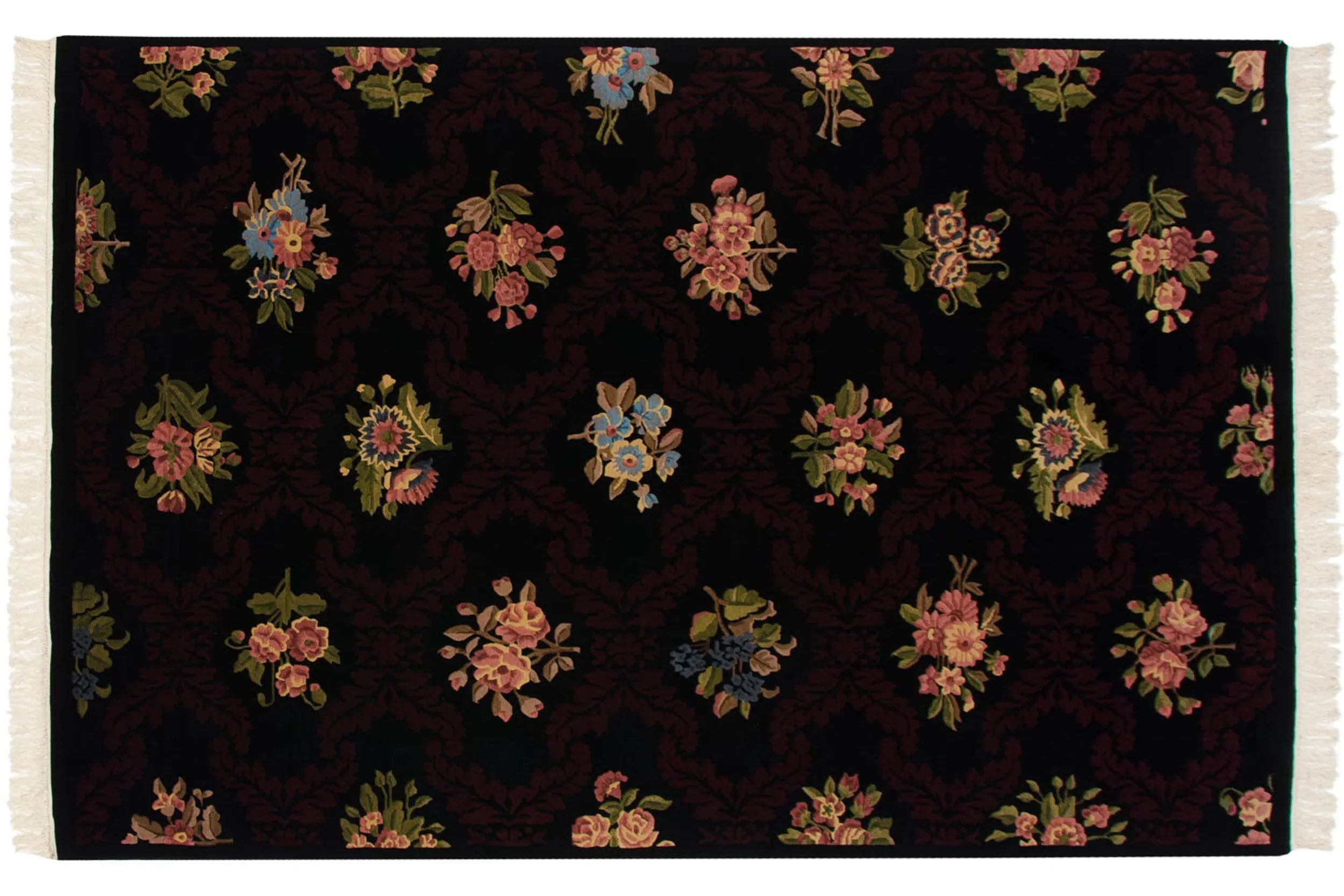 6x9 Vintage Contemporary Indian Aubusson Design Carpet