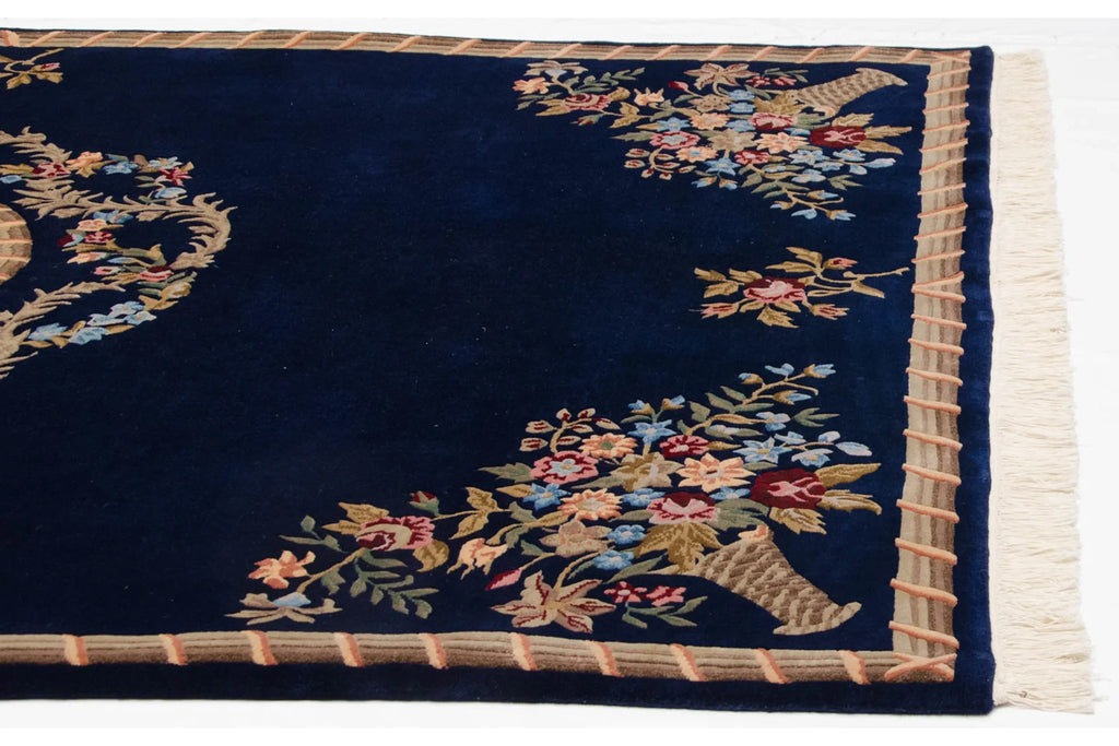 6x9 Vintage Indian Aubusson Design Carpet